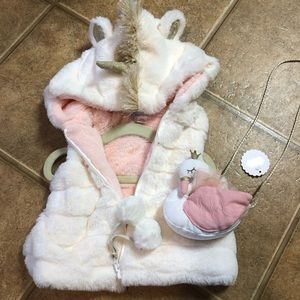 Mud Pie Unicorn Vest and Swan Purse. New with tags
